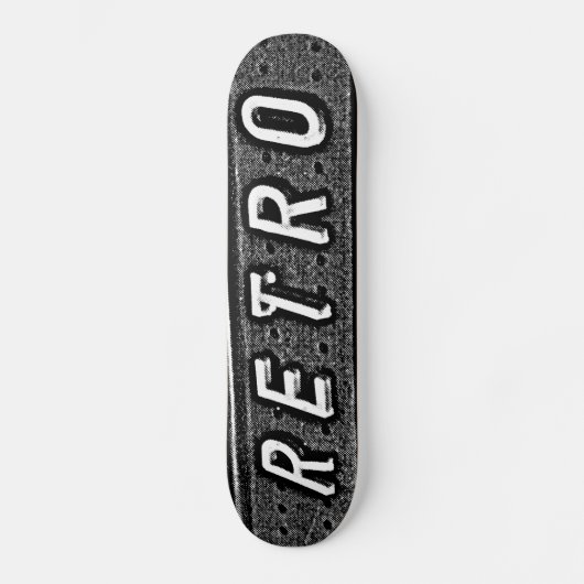 Retro - B&W Persoonlijk Skateboard (Voorkant)