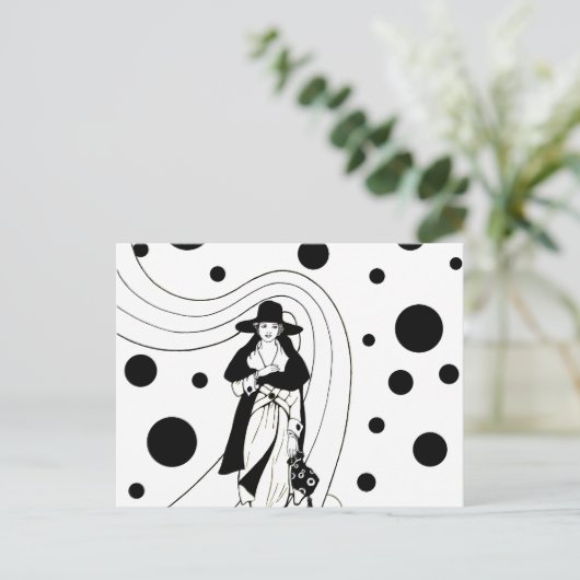 Retro-baanmodel, Art Deco-Mode Briefkaart (Staand voorkant)