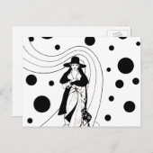 Retro-baanmodel, Art Deco-Mode Briefkaart (Voorkant / Achterkant)