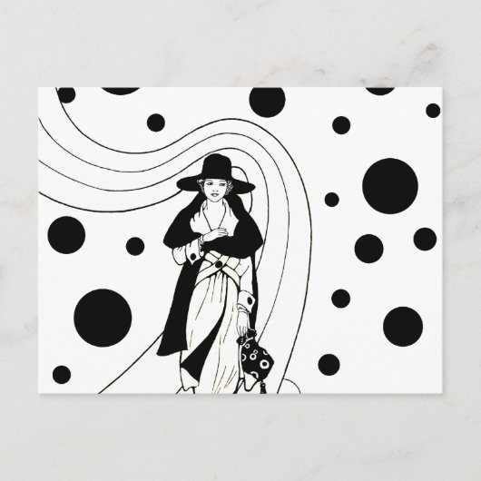 Retro-baanmodel, Art Deco-Mode Briefkaart (Voorkant)