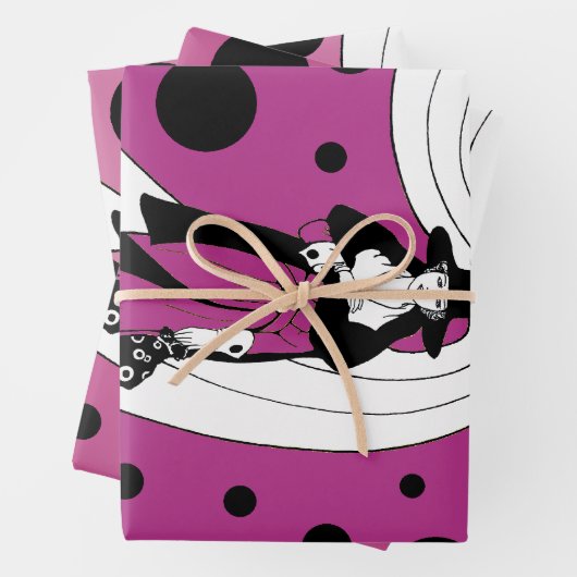 Retro-baanmodel,  Art Deco-Mode Inpakpapier Vel (In situ)