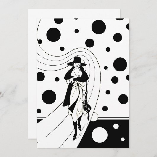 Retro-baanmodel, Art Deco-Mode Kaart (Voorkant / Achterkant)