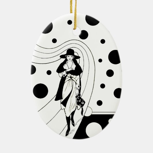 Retro-baanmodel,  Art Deco-Mode Keramisch Ornament (Achterkant)