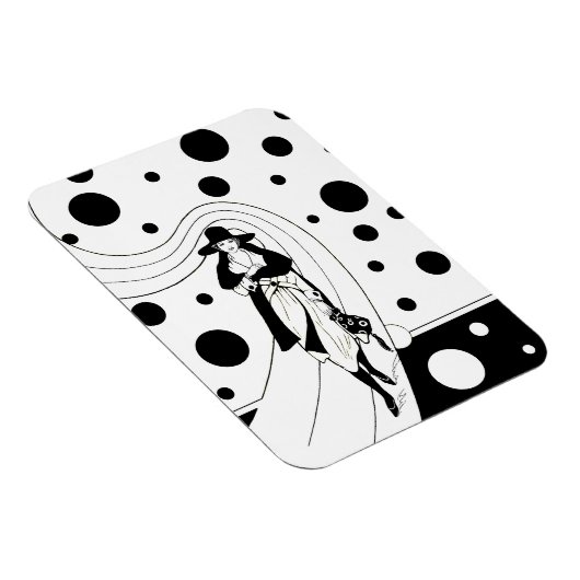 Retro-baanmodel,  Art Deco-Mode Magneet (Rechterzijde)