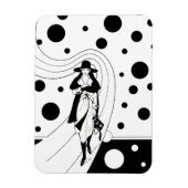 Retro-baanmodel,  Art Deco-Mode Magneet (Verticaal)