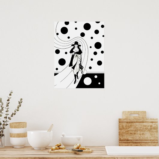 Retro-baanmodel,  Art Deco-Mode Poster (Keuken)