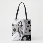 Retro-baanmodel, Art Deco-Mode Tote Bag (Voorkant)