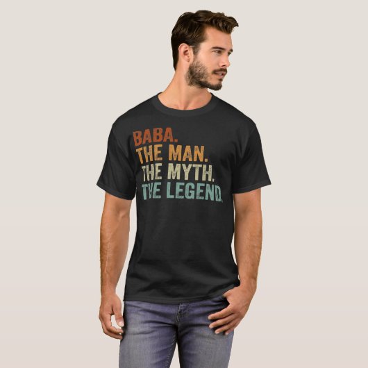 Retro Baba De Man Myth Legend papa opa T-shirt (Voorkant volledig)