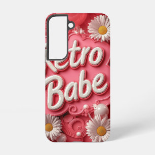 Retro Babe Bloemen (rood) Telefoonhoesje Samsung Galaxy Hoesje