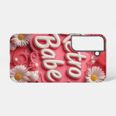 Retro Babe Bloemen (rood) Telefoonhoesje Samsung Galaxy Hoesje (Achterkant horizontaal)
