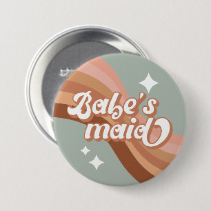 Retro Babesmaid Bruidsmeisje Pin Ronde Button 7,6 Cm
