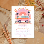 Retro Baby aan boord  Van Baby shower Kaart