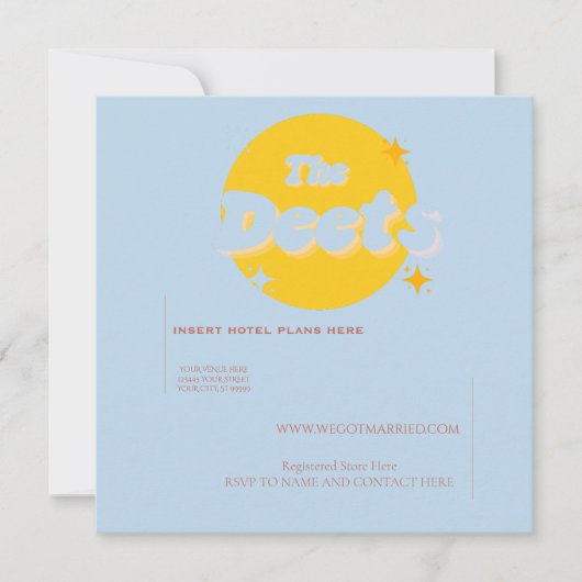 Retro Baby Blue Accommodatie Enclosure Card Kaart (Voorkant)