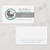 Retro Baby BLUE Carriage  Victoriaans tijdperk Visitekaartje (Voorkant / Achterkant)