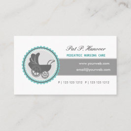 Retro Baby BLUE Carriage Victoriaans tijdperk Visitekaartje