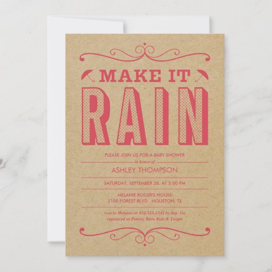 Retro Baby Douche Uitnodigingen (Voorkant)