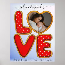 Retro Baby Foto Aankondiging van geboorte Keepomwi