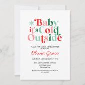 Retro Baby Het is koud buiten Baby shower Kaart (Voorkant)