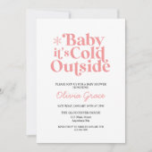 Retro Baby Het is koud buiten Baby shower Kaart (Voorkant)