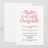Retro Baby Het is koud buiten Baby shower Kaart (Voorkant / Achterkant)