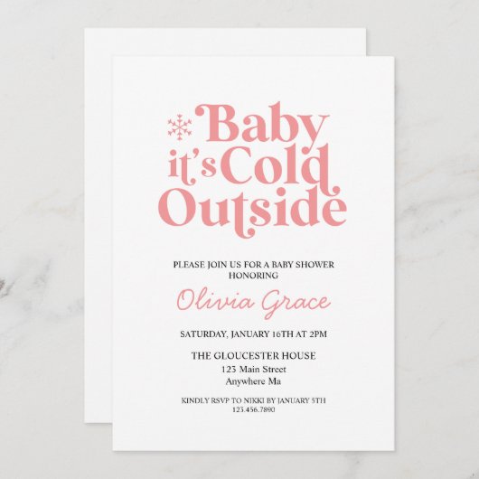 Retro Baby Het is koud buiten Baby shower Kaart (Voorkant / Achterkant)