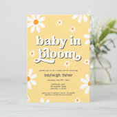 Retro Baby in bloei Baby shower Kaart (Staand voorkant)