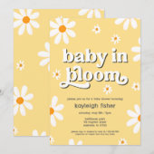 Retro Baby in bloei Baby shower Kaart (Voorkant / Achterkant)