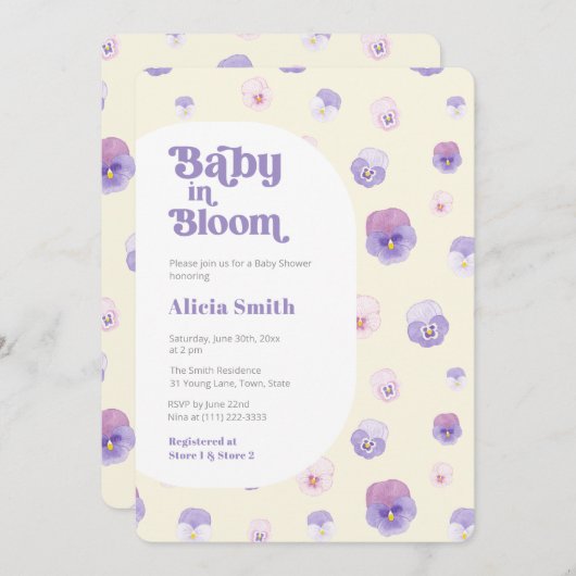 Retro Baby in Bloom Genderneutraal Baby shower Kaart (Voorkant / Achterkant)