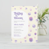 Retro Baby in Bloom Genderneutraal Baby shower Kaart (Staand voorkant)
