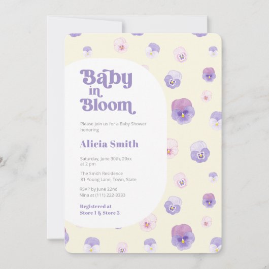Retro Baby in Bloom Genderneutraal Baby shower Kaart (Voorkant)