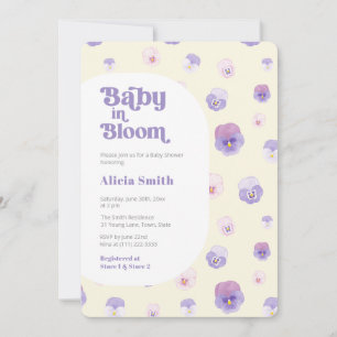 Retro Baby in Bloom Genderneutraal Baby shower Kaart
