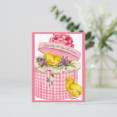  Retro-Baby in een Petten box Pasen Feestdagenkaart (Staand voorkant)