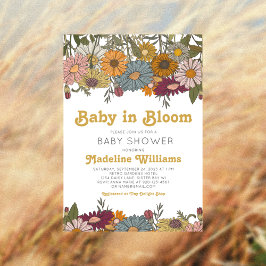 Retro Baby in het Baby shower Bloom Daisy Kaart