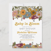 Retro Baby in het Baby shower Bloom Daisy Kaart (Voorkant)