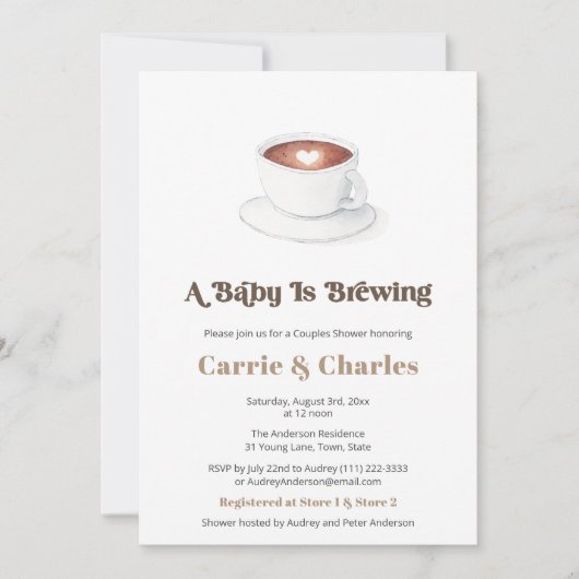 Retro Baby is Baby shower koffieparen Kaart (Voorkant)