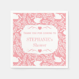  Retro Baby Meisje Swan Pattern Baby shower Servet