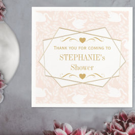  Retro Baby Meisje Swan Pattern Baby shower Servet