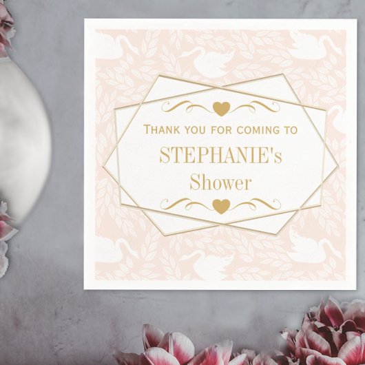 Retro Baby Meisje Swan Pattern Baby shower Servet