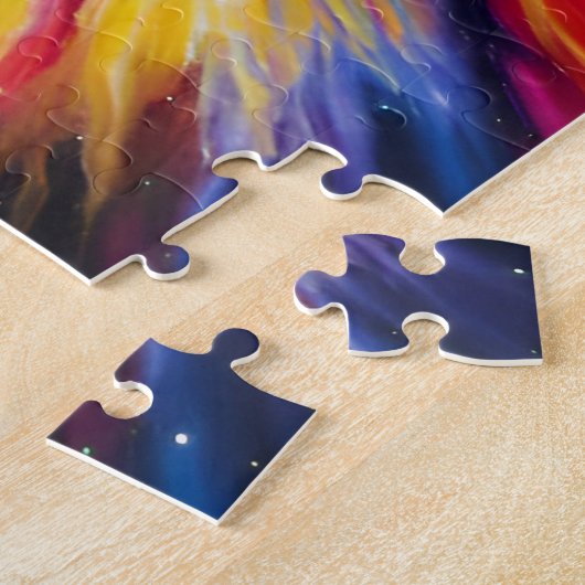 Retro baby ontploffing in ruimte in Melkweg Legpuzzel (Zijkant)