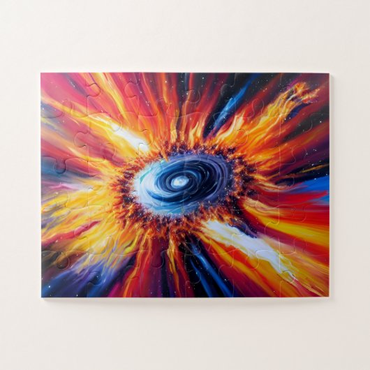 Retro baby ontploffing in ruimte in Melkweg Legpuzzel (Horizontaal)