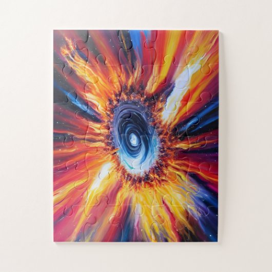 Retro baby ontploffing in ruimte in Melkweg Legpuzzel (Verticaal)