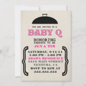 Retro Baby Q Baby shower Uitnodiging (Voorkant)
