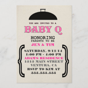 Retro Baby Q Baby shower Uitnodiging