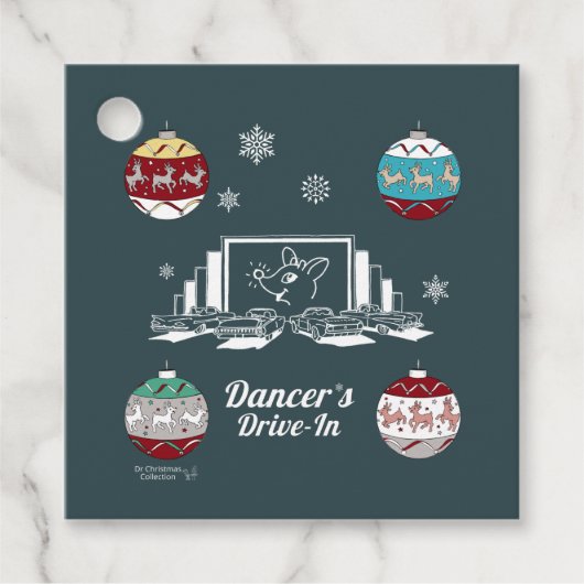 Retro Baby Reindeer Bedankjes Labels (Voorkant)