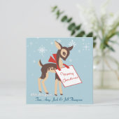 Retro Baby rendier | Aangepaste vlakke kerst Kaart (Staand voorkant)
