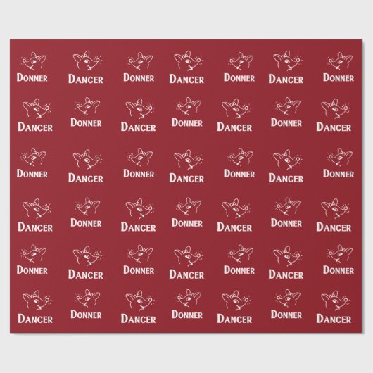 Retro-Baby rendier Cadeaupapier (Vlak)