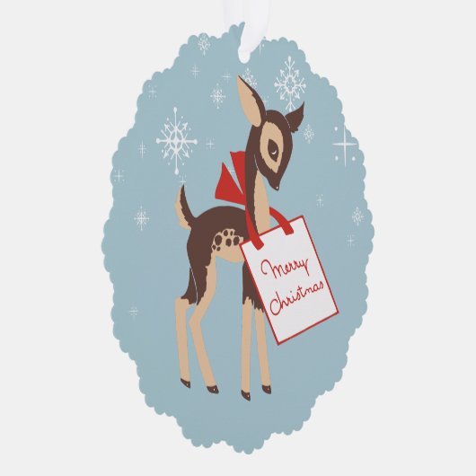 Retro Baby rendier | Papier Ornament kerst Kaart (Rechts)