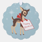 Retro Baby rendier | Papier Ornament kerst Kaart (Voorkant)