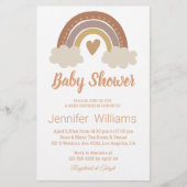 retro baby shower boho regenboog uitnodiging flyer (Voorkant)
