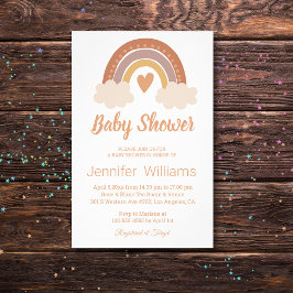 retro baby shower boho regenboog uitnodiging flyer